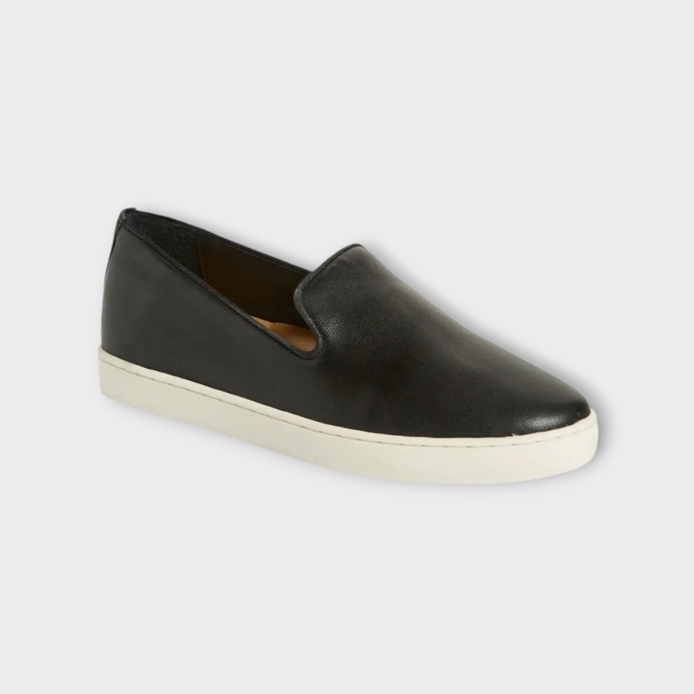 Birdies The Swift Black Leather Slip On Sneakers